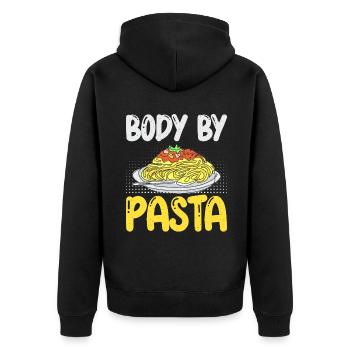 Pasta Lover Gifts - Unisex Premium Organic Zip Hoodie - black - Back - Nico (187cm)