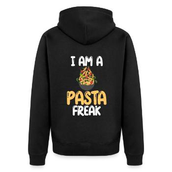 Pasta Lover Gifts - Unisex Premium Organic Zip Hoodie - black - Back - Nico (187cm)