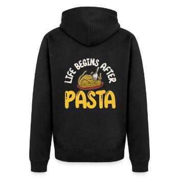 Pasta Lover Gifts - Unisex Premium Organic Zip Hoodie - black - Back - Nico (187cm)