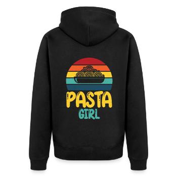 Pasta Lover Gifts - Unisex Premium Organic Zip Hoodie - black - Back - Nico (187cm)