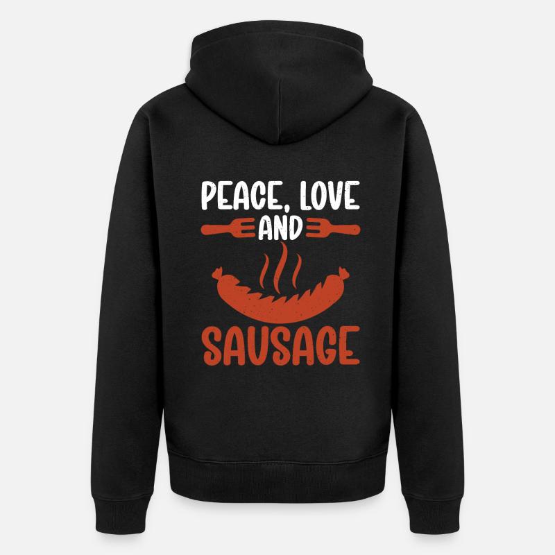 Sausage Lover - Unisex Premium Bio Zip Hoodie - Schwarz
