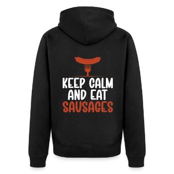 Sausage Lover - Unisex Premium Bio Zip Hoodie - Schwarz - Hinten - Nico (187cm)