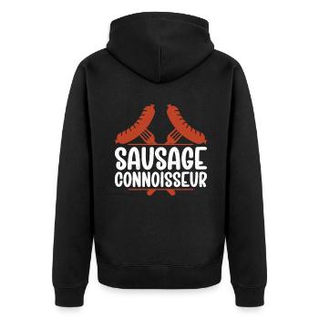 Sausage Lover - Unisex Premium Bio Zip Hoodie - Schwarz - Hinten - Nico (187cm)