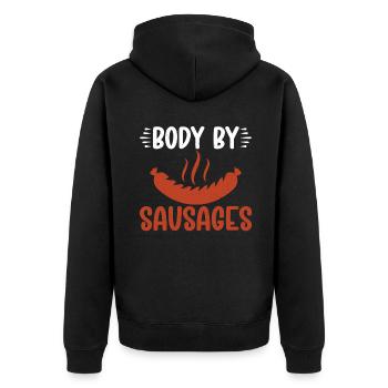 Sausage Lover - Unisex Premium Bio Zip Hoodie - Schwarz - Hinten - Nico (187cm)