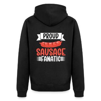 Sausage Lover - Unisex Premium Organic Zip Hoodie - black - Back - Nico (187cm)