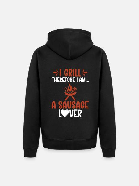 Sausage Lover - Unisex Premium Organic Zip Hoodie - black