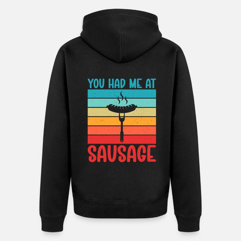 Amateur de saucisses - Veste à capuche bio Premium Unisexe - noir