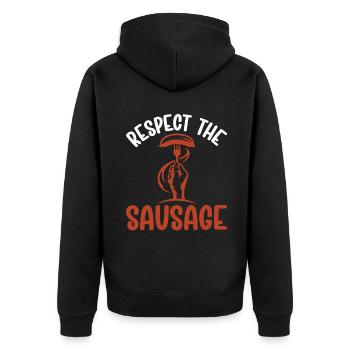 Sausage Lover - Unisex Premium Bio Zip Hoodie - Schwarz - Hinten - Nico (187cm)