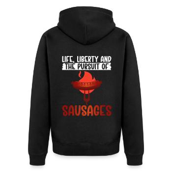 Sausage Lover - Unisex Premium Bio Zip Hoodie - Schwarz - Hinten - Nico (187cm)