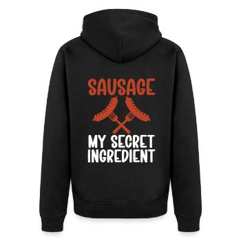 Sausage Lover - Unisex Premium Bio Zip Hoodie - Schwarz - Hinten - Nico (187cm)