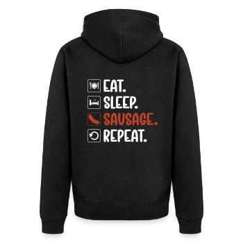 Sausage Lover - Unisex Premium Organic Zip Hoodie - black - Back - Nico (187cm)