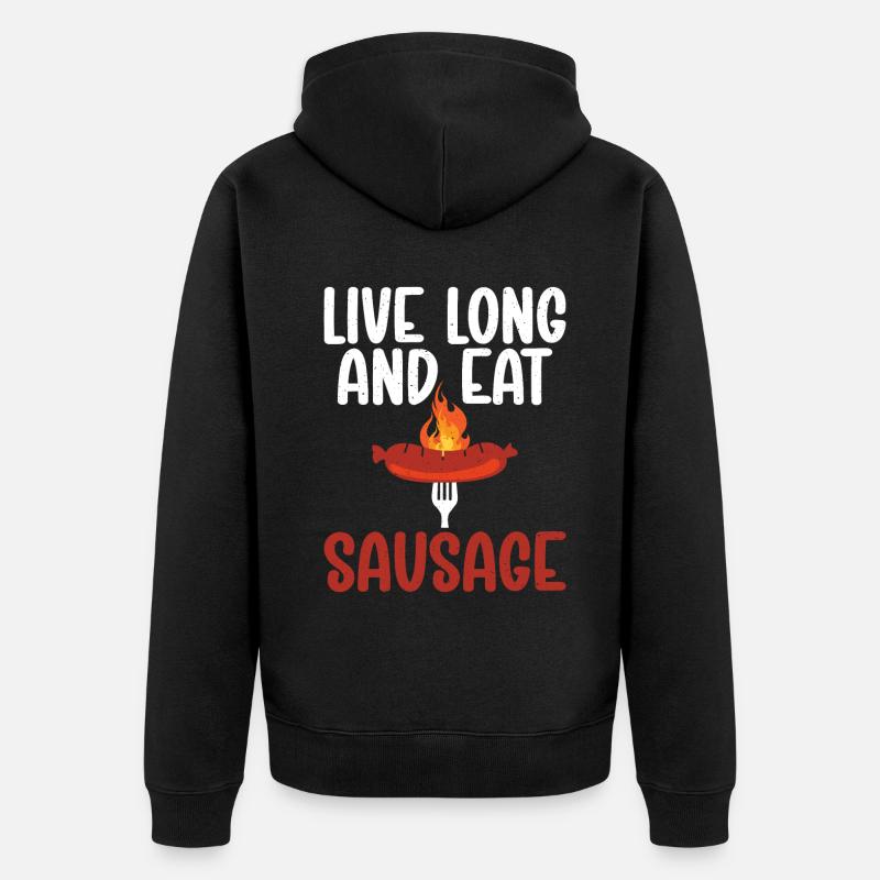 Amateur de saucisses - Veste à capuche bio Premium Unisexe - noir