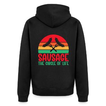 Sausage Lover - Unisex Premium Bio Zip Hoodie - Schwarz - Hinten - Nico (187cm)