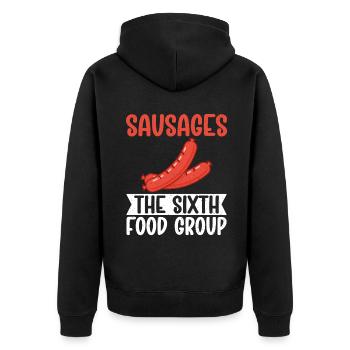 Sausage Lover - Unisex Premium Bio Zip Hoodie - Schwarz - Hinten - Nico (187cm)