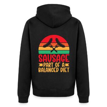 Sausage Lover - Unisex Premium Bio Zip Hoodie - Schwarz - Hinten - Nico (187cm)