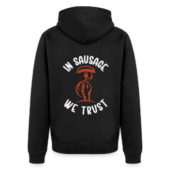 Sausage Lover - Unisex Premium Bio Zip Hoodie - Schwarz - Hinten - Nico (187cm)