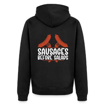 Sausage Lover - Unisex Premium Bio Zip Hoodie - Schwarz - Hinten - Nico (187cm)