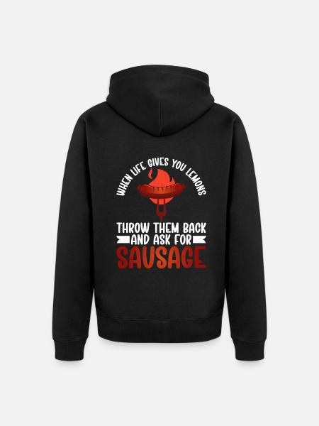 Sausage Lover - Unisex Premium Organic Zip Hoodie - black