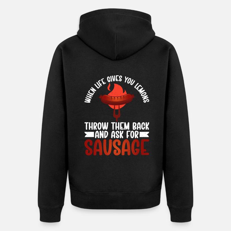 Amateur de saucisses - Veste à capuche bio Premium Unisexe - noir