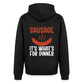Sausage Lover - Unisex Premium Bio Zip Hoodie - Schwarz - Hinten - Nico (187cm)