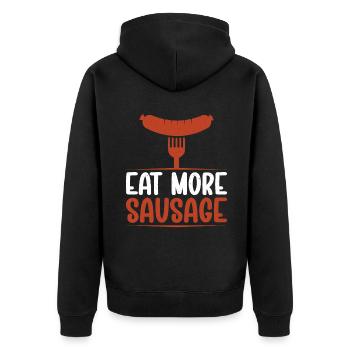 Sausage Lover - Unisex Premium Bio Zip Hoodie - Schwarz - Hinten - Nico (187cm)