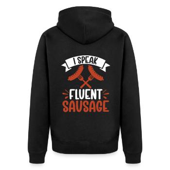 Sausage Lover - Unisex Premium Bio Zip Hoodie - Schwarz - Hinten - Nico (187cm)
