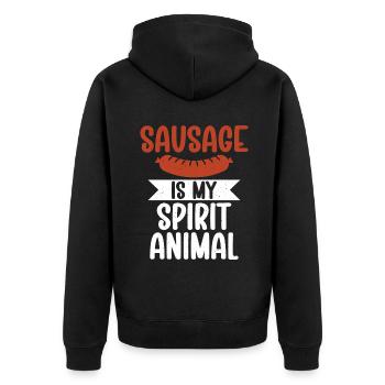 Sausage Lover - Unisex Premium Bio Zip Hoodie - Schwarz - Hinten - Nico (187cm)