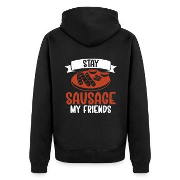 Sausage Lover - Unisex Premium Bio Zip Hoodie - Schwarz - Hinten - Nico (187cm)