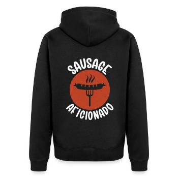 Sausage Lover - Unisex Premium Organic Zip Hoodie - black - Back - Nico (187cm)