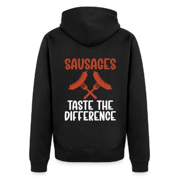 Sausage Lover - Unisex Premium Organic Zip Hoodie - black - Back - Nico (187cm)