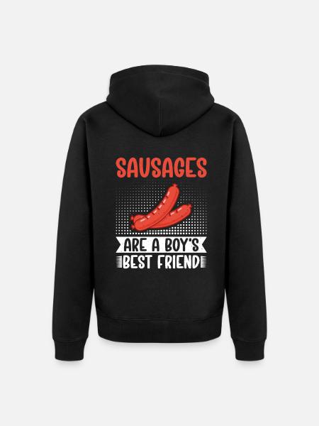 Sausage Lover - Unisex Premium Organic Zip Hoodie - black