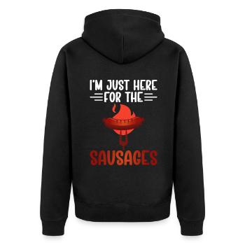 Sausage Lover - Unisex Premium Organic Zip Hoodie - black - Back - Nico (187cm)
