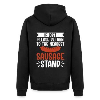 Sausage Lover - Unisex Premium Organic Zip Hoodie - black - Back - Nico (187cm)