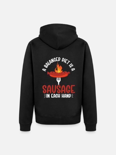 Sausage Lover - Unisex Premium Organic Zip Hoodie - black