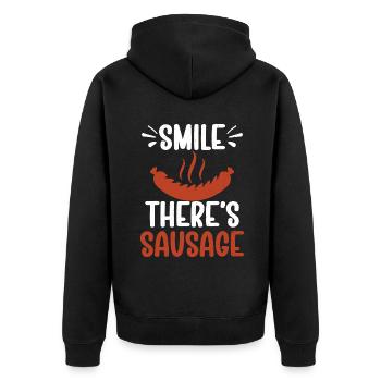 Sausage Lover - Unisex Premium Bio Zip Hoodie - Schwarz - Hinten - Nico (187cm)