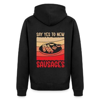 Sausage Lover - Unisex Premium Organic Zip Hoodie - black - Back - Nico (187cm)