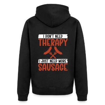 Sausage Lover - Unisex Premium Bio Zip Hoodie - Schwarz - Hinten - Nico (187cm)