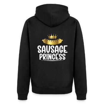 Sausage Lover - Unisex Premium Bio Zip Hoodie - Schwarz - Hinten - Nico (187cm)