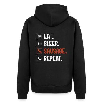 Sausage Lover - Unisex Premium Bio Zip Hoodie - Schwarz - Hinten - Nico (187cm)
