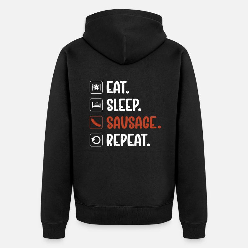 Amateur de saucisses - Veste à capuche bio Premium Unisexe - noir