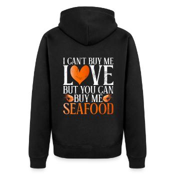 Cadeau pour les amateurs de fruits de mer - Veste à capuche bio Premium Unisexe - noir - Dos - Nico (187cm)