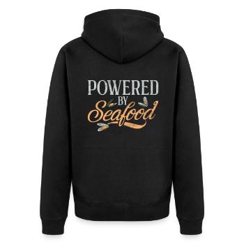 Seafood Lover Gift - Unisex Premium Bio Zip Hoodie - Schwarz - Hinten - Nico (187cm)
