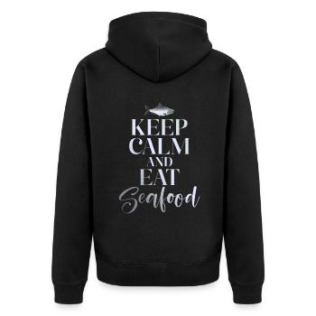 Cadeau pour les amateurs de fruits de mer - Veste à capuche bio Premium Unisexe - noir - Dos - Nico (187cm)