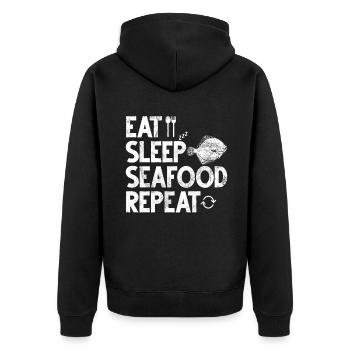 Seafood Lover Gift - Unisex Premium Bio Zip Hoodie - Schwarz - Hinten - Nico (187cm)