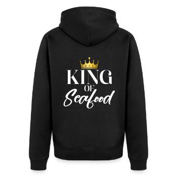 Seafood Lover Gift - Unisex Premium Bio Zip Hoodie - Schwarz - Hinten - Nico (187cm)