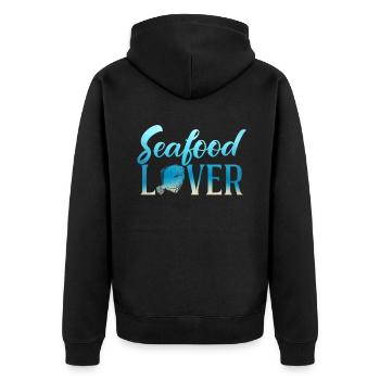 Seafood Lover Gift - Unisex Premium Bio Zip Hoodie - Schwarz - Hinten - Nico (187cm)