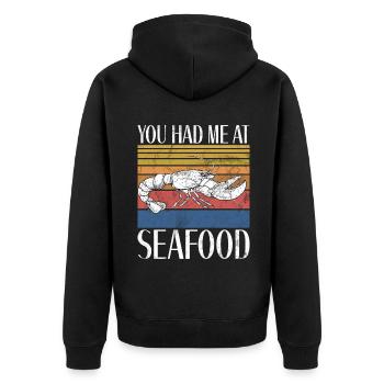 Seafood Lover Gift - Unisex Premium Bio Zip Hoodie - Schwarz - Hinten - Nico (187cm)