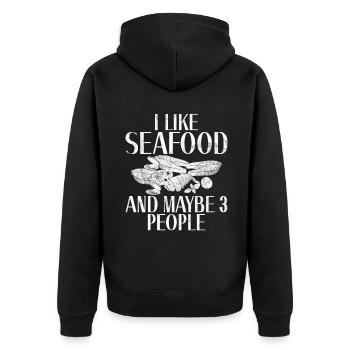 Seafood Lover Gift - Unisex Premium Bio Zip Hoodie - Schwarz - Hinten - Nico (187cm)