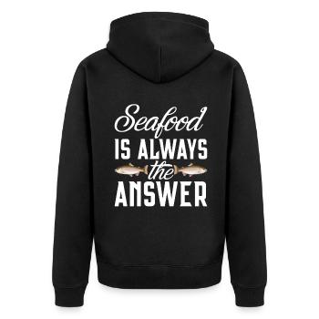 Seafood Lover Gift - Unisex Premium Bio Zip Hoodie - Schwarz - Hinten - Nico (187cm)