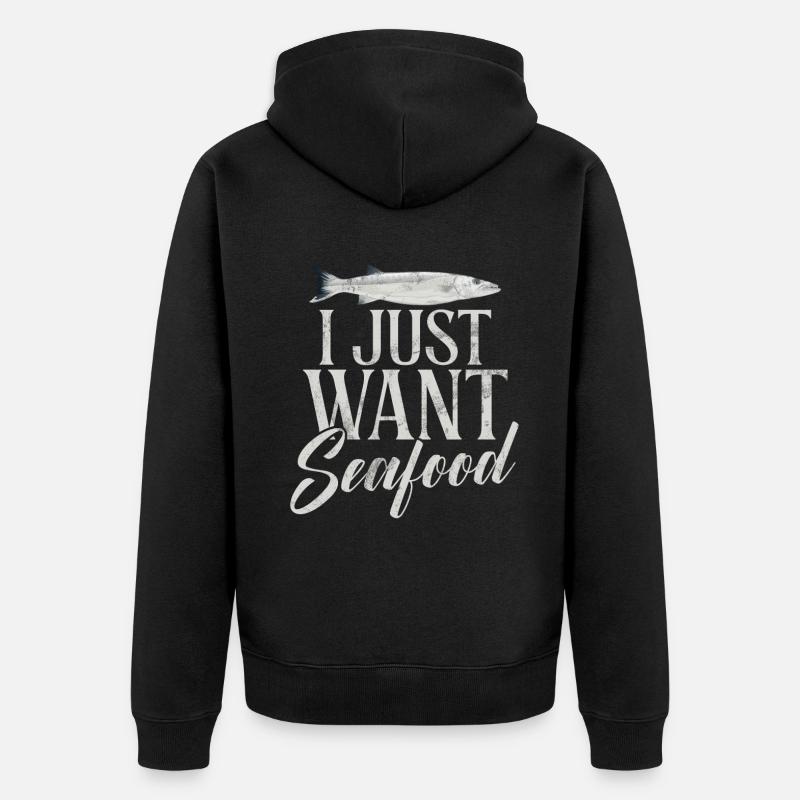 Seafood Lover Gift - Unisex Premium Bio Zip Hoodie - Schwarz